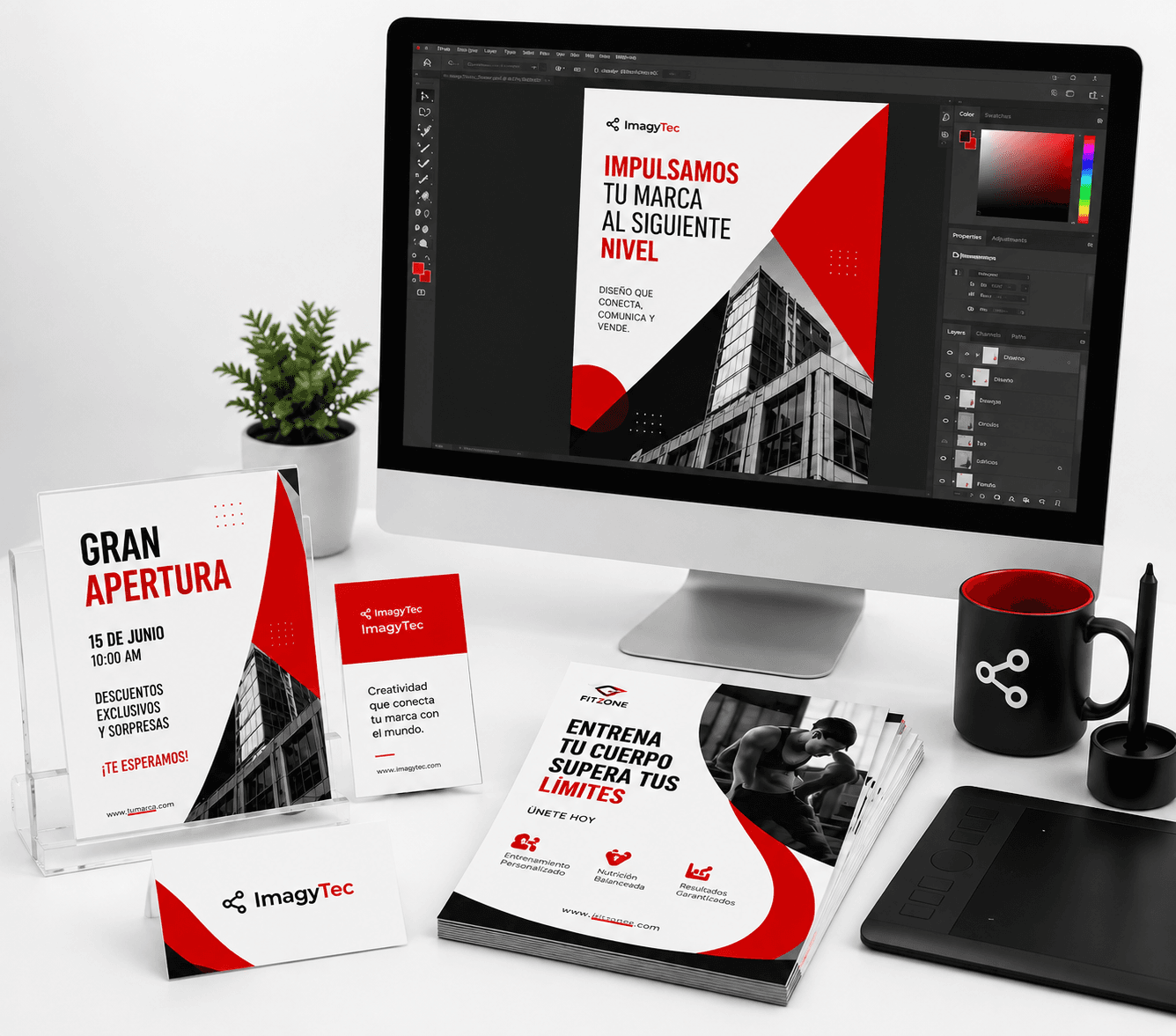 Servicio de Diseño Gráfico de ImagyTec: carteles, tarjetas, invitaciones, lonas y anuncios